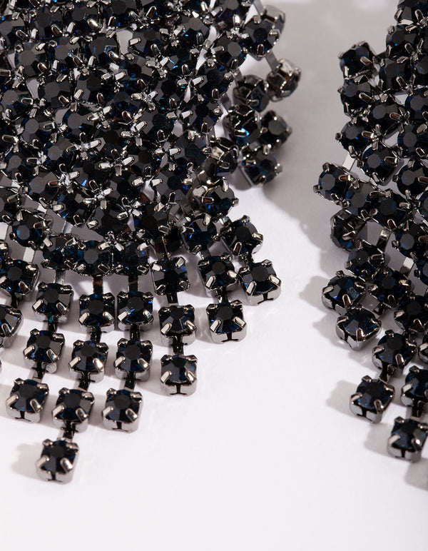 Dark Blue Gemstone Earrings