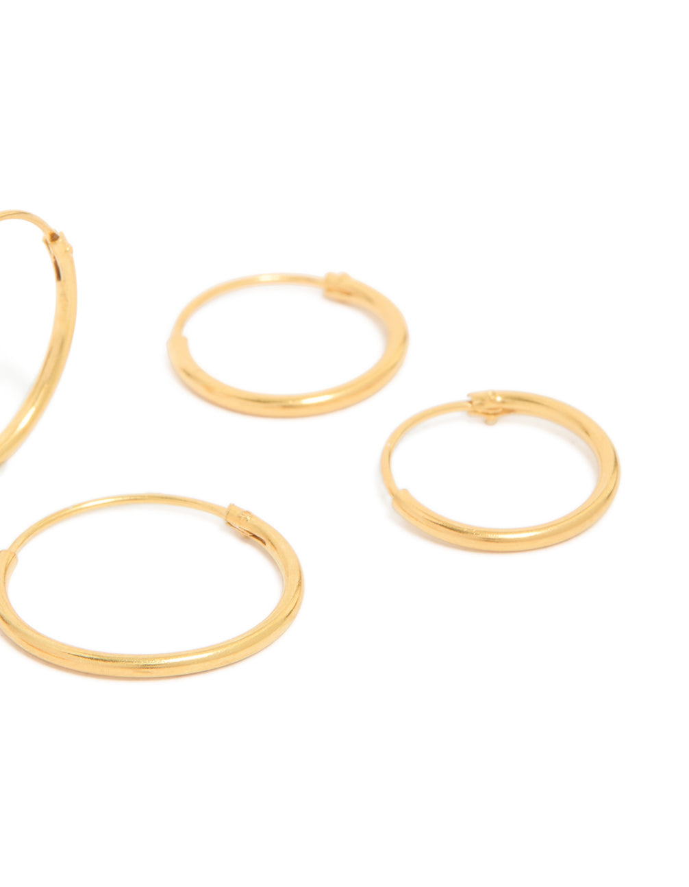 Gold Plated Sterling Silver Classic Hoop Earring Pack