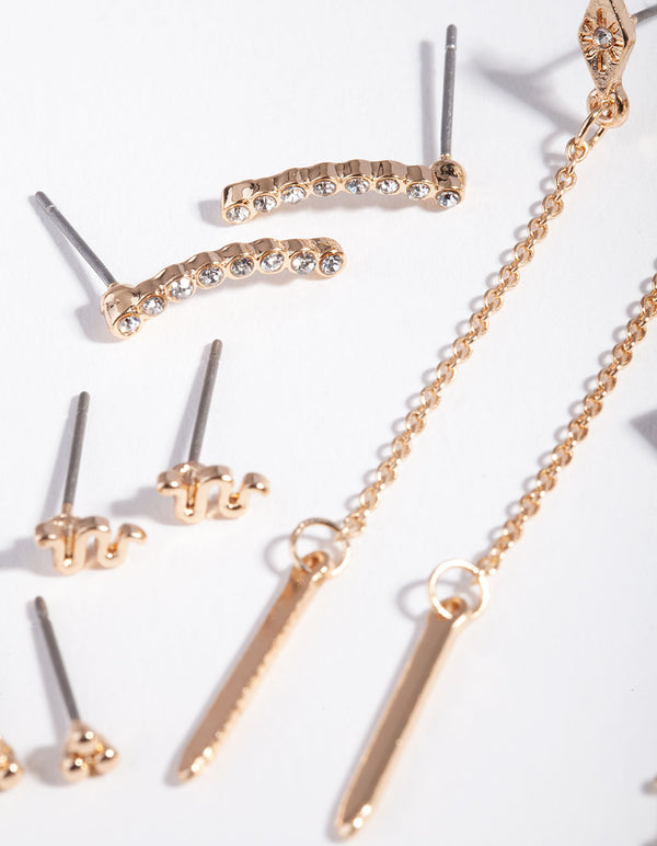 Gold Snake Tassel Earring 6-Pack