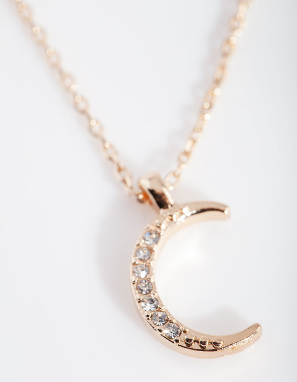Gold Celestial Diamante Layered Necklace