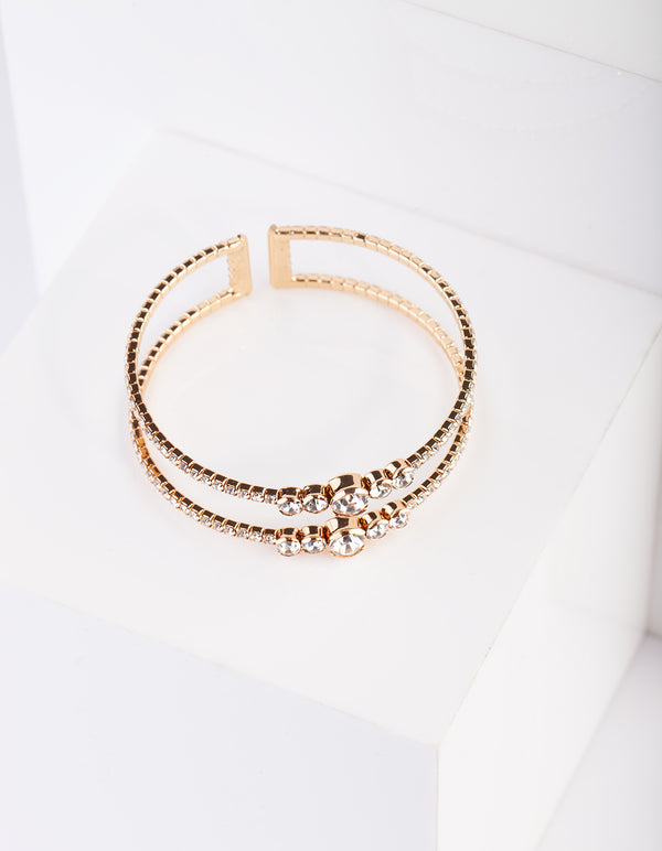 Gold Diamante Cuff Bracelet