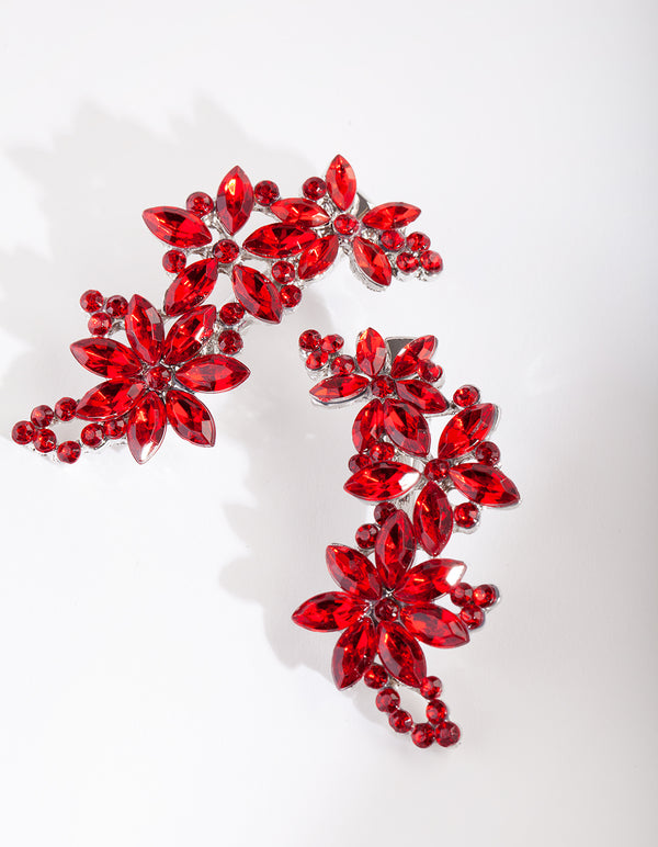Red Gem Floral Clip Pack