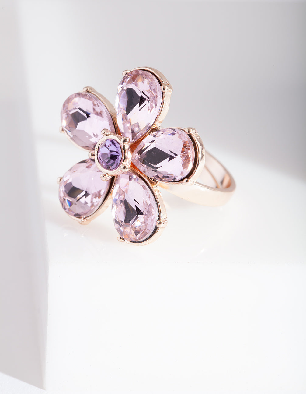 Pink Gem Flower Ring