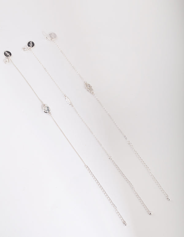 Sterling Silver Semi Precious Pack Bracelet