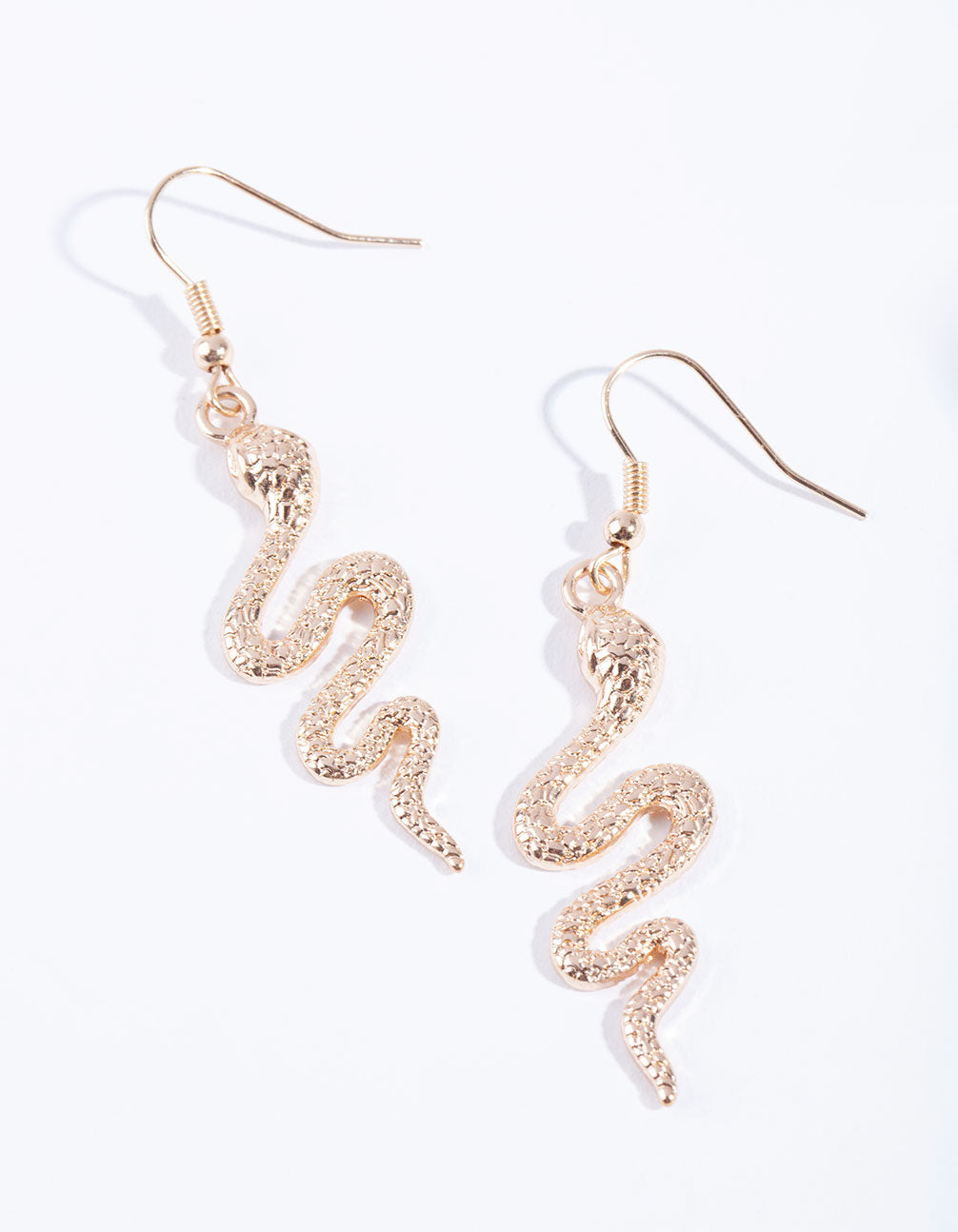 Gold Snake Drop Earrings
