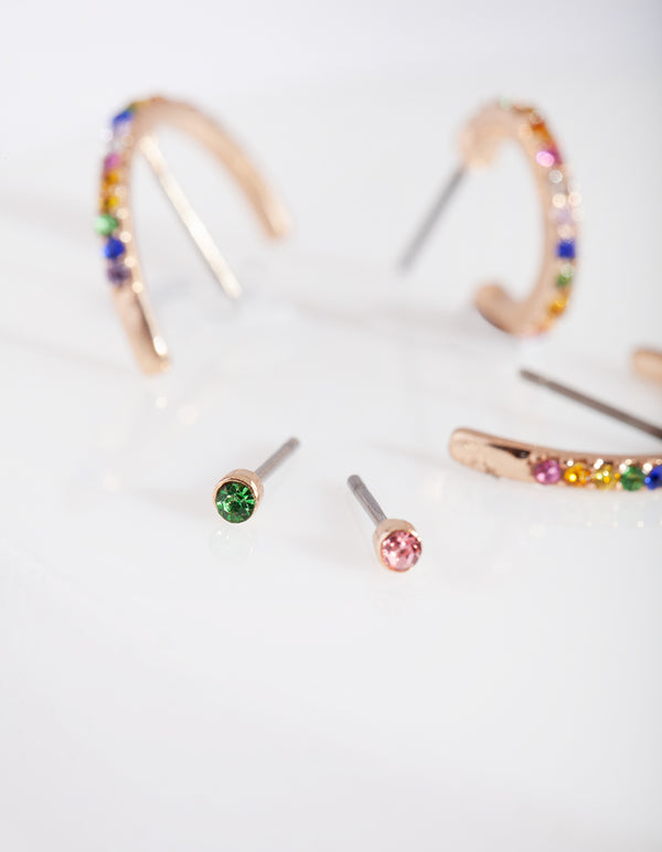 Gold Multi Diamante Ear Stack