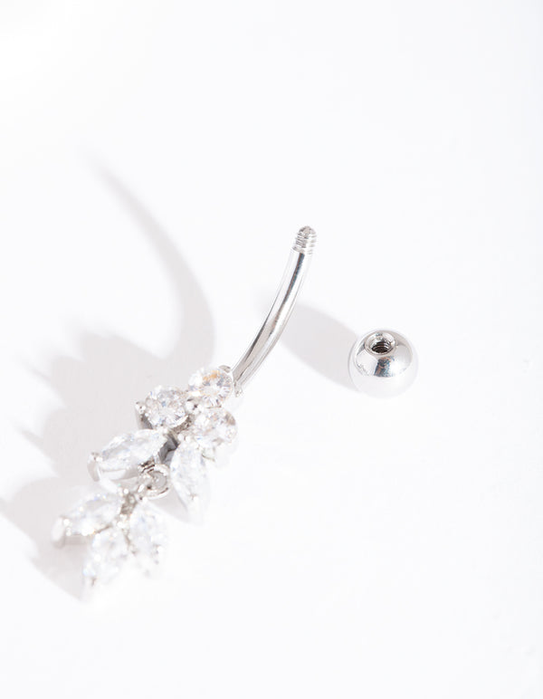 Surgical Steel Floral Belly Bar