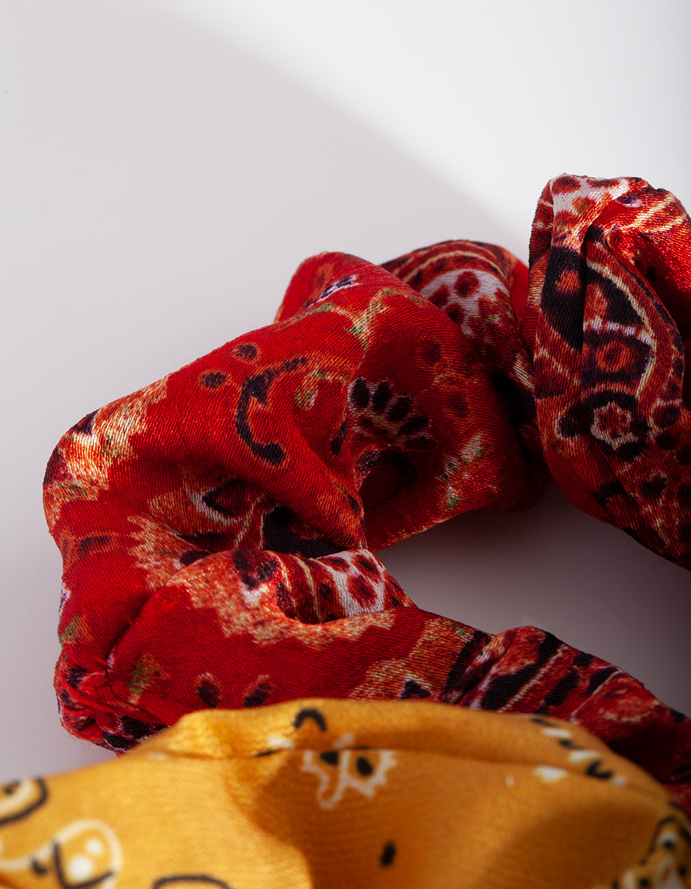 Multi Paisley Print Scrunchie Pack