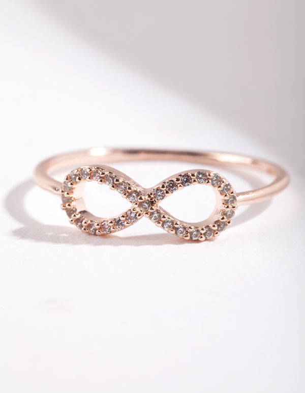 Rose Gold Cubic Zirconia Infinity Ring