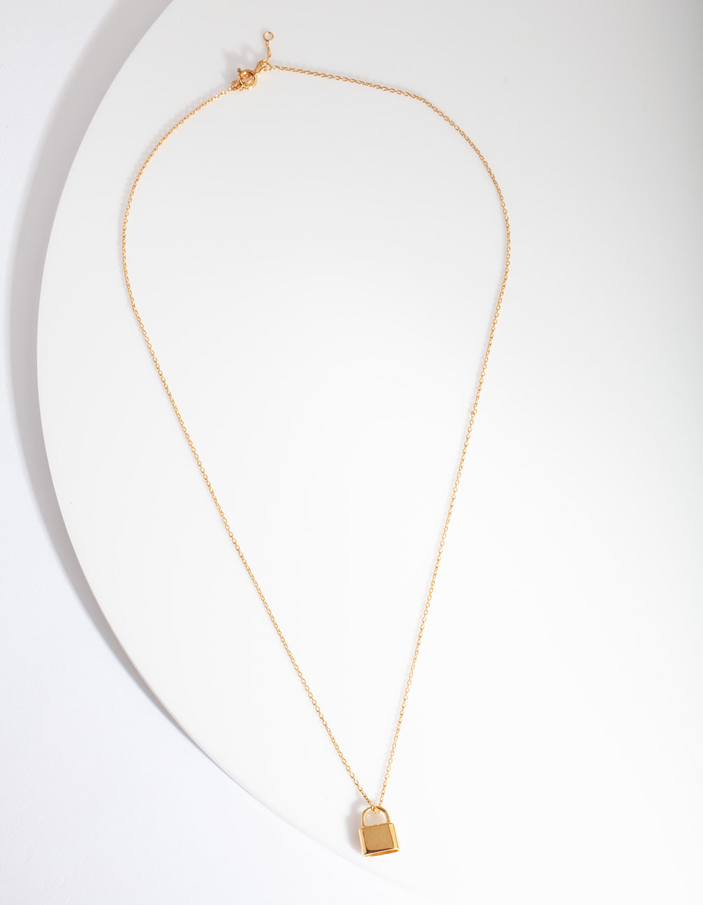 Gold Plated Sterling Silver Padlock Necklace