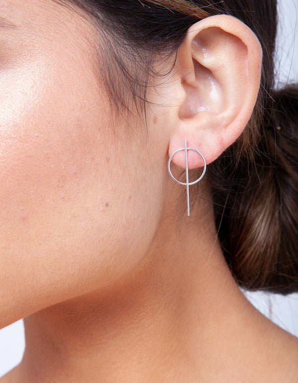 Sterling Silver Stick Drop Earrings