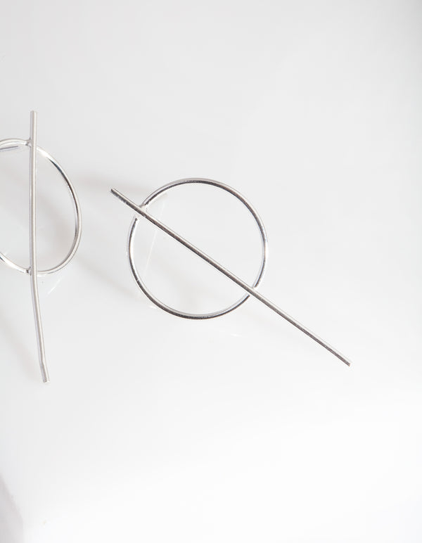 Sterling Silver Stick Drop Earrings