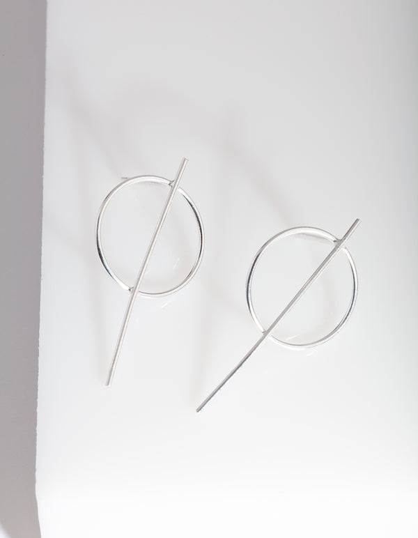 Sterling Silver Stick Drop Earrings