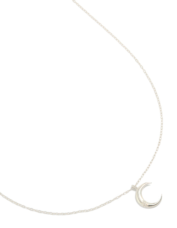 Sterling Silver Crescent Moon Necklace