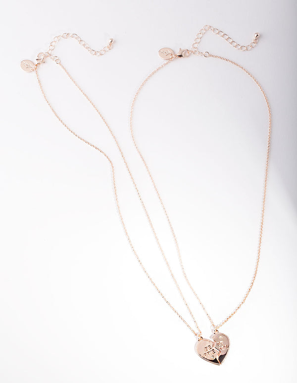 Rose Gold Best Friends Necklace Pack