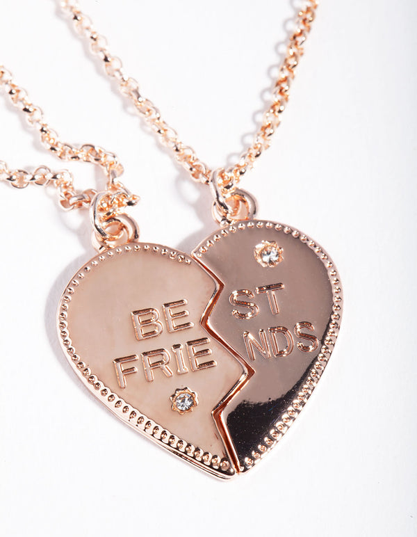 Rose Gold Best Friends Necklace Pack