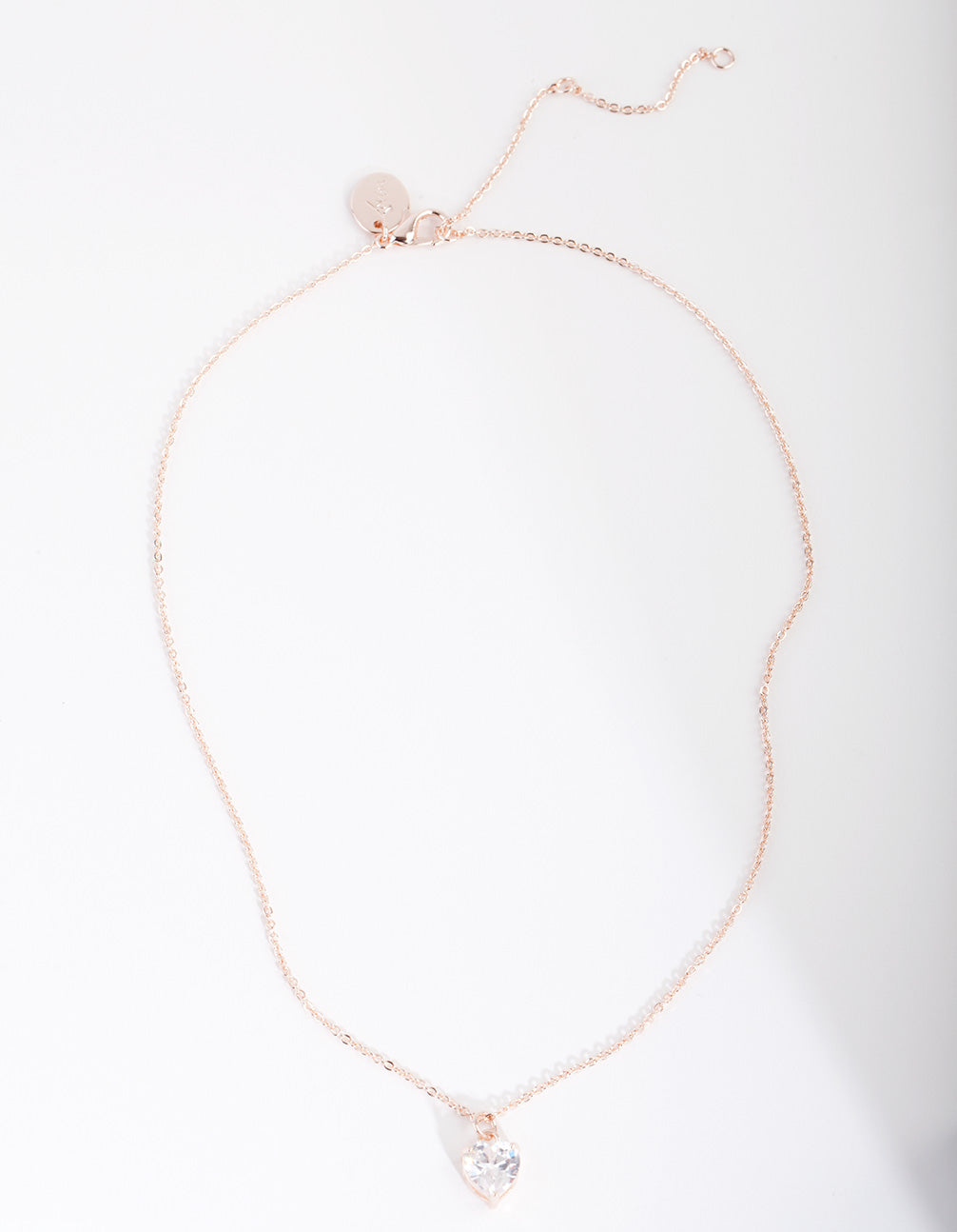 Rose Gold Cubic Zirconia Heart Pendant Necklace