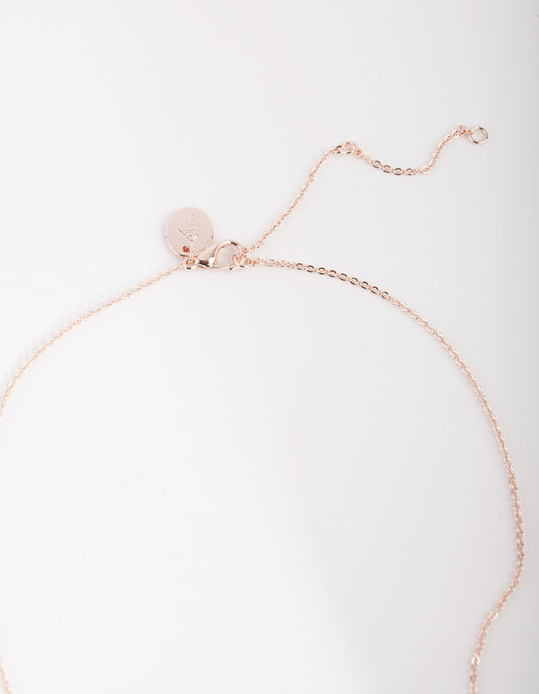 Rose Gold Cubic Zirconia Heart Pendant Necklace