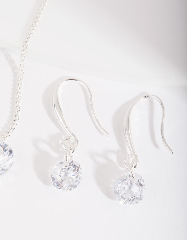 Silver Cubic Zirconia Diamante Necklace