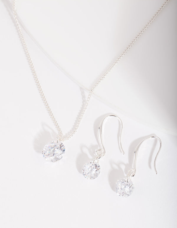 Silver Cubic Zirconia Diamante Necklace