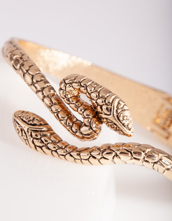 Gold Snake Wrap Arm Cuff