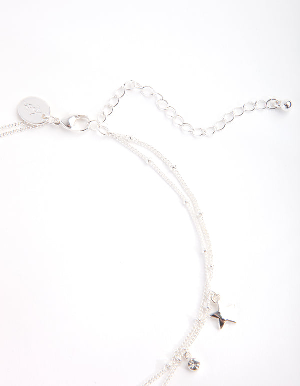 Silver Essential Two Row Star Choker