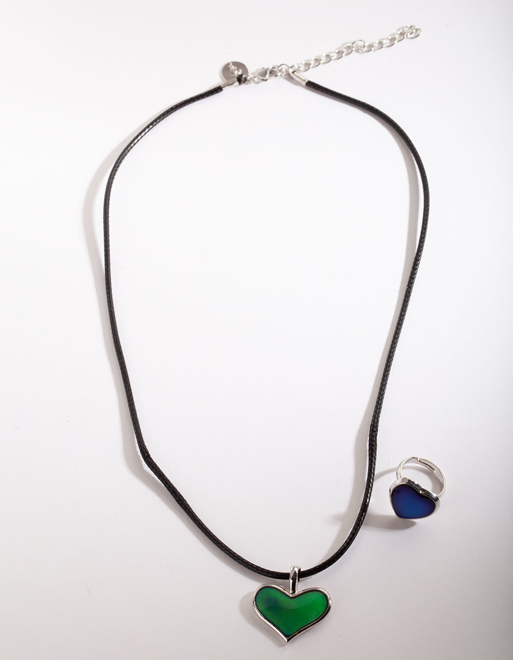 Kids Mood Heart Necklace & Ring Set