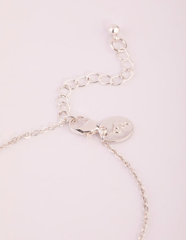 Silver Cubic Zirconia Necklace Bracelet & Earrings Set