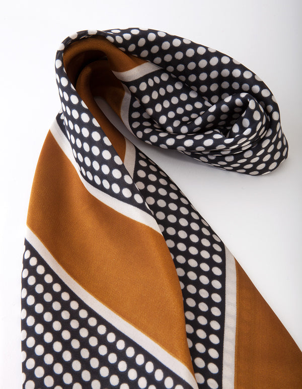 Mustard Dot & Stripe Scarf