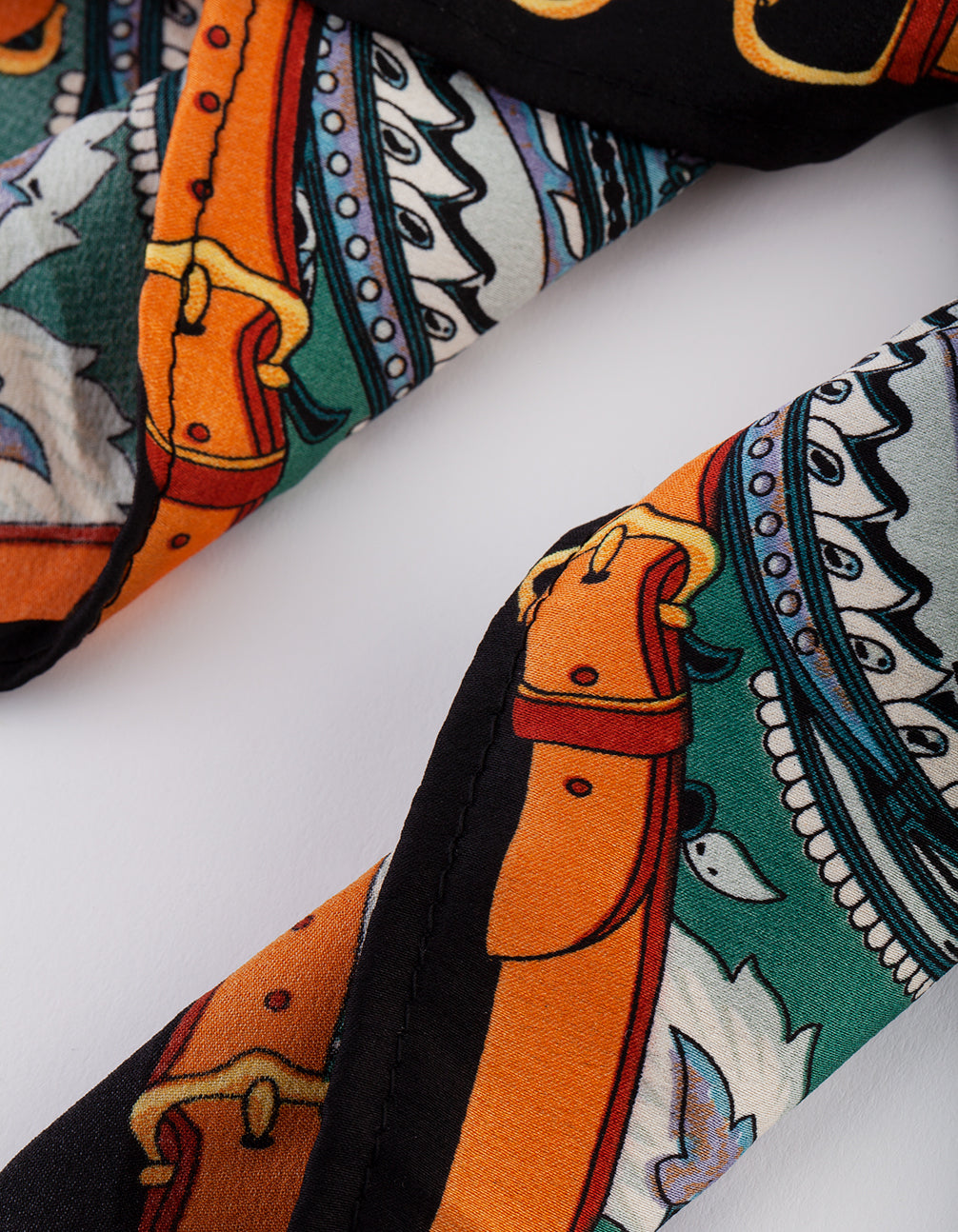 Luxe Multi Print Blue Green Scarf