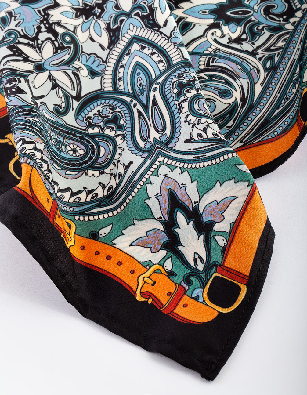 Luxe Multi Print Blue Green Scarf