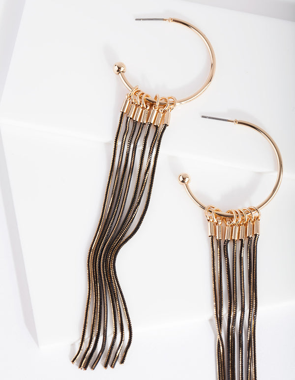 Gold Cutchain Drop Earrings