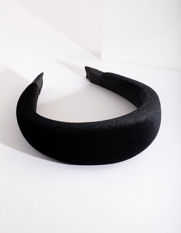 Black Velvet Padded Headband