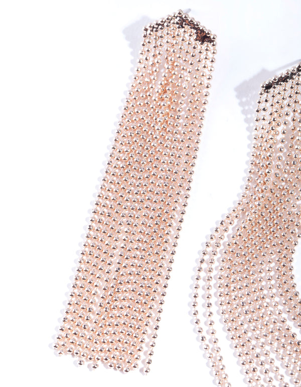 Rose Gold Chain Tassel Earrings