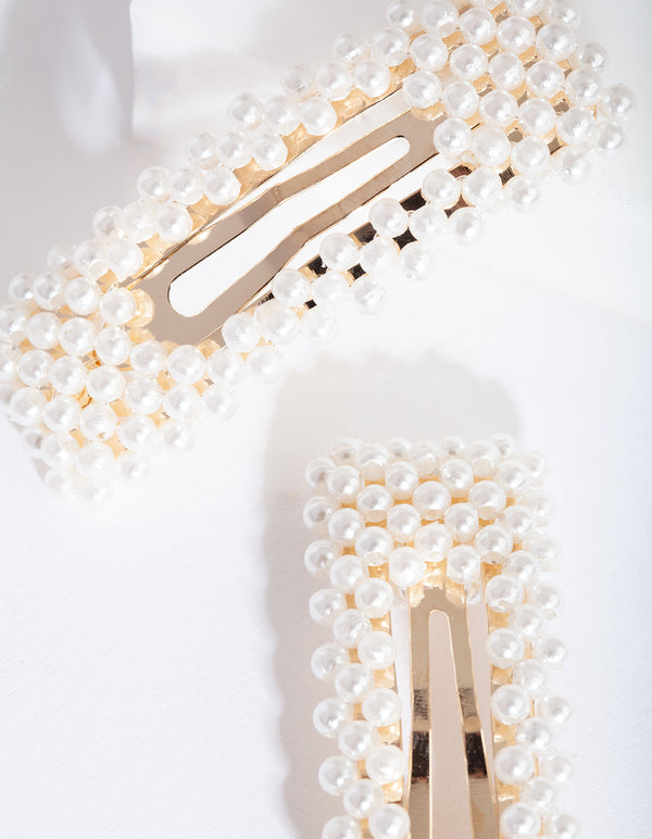 Kids Pearl Hair Clip Duo