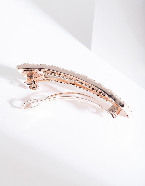 Rose Gold Cut-Out Rectangle Texture Hair Clip