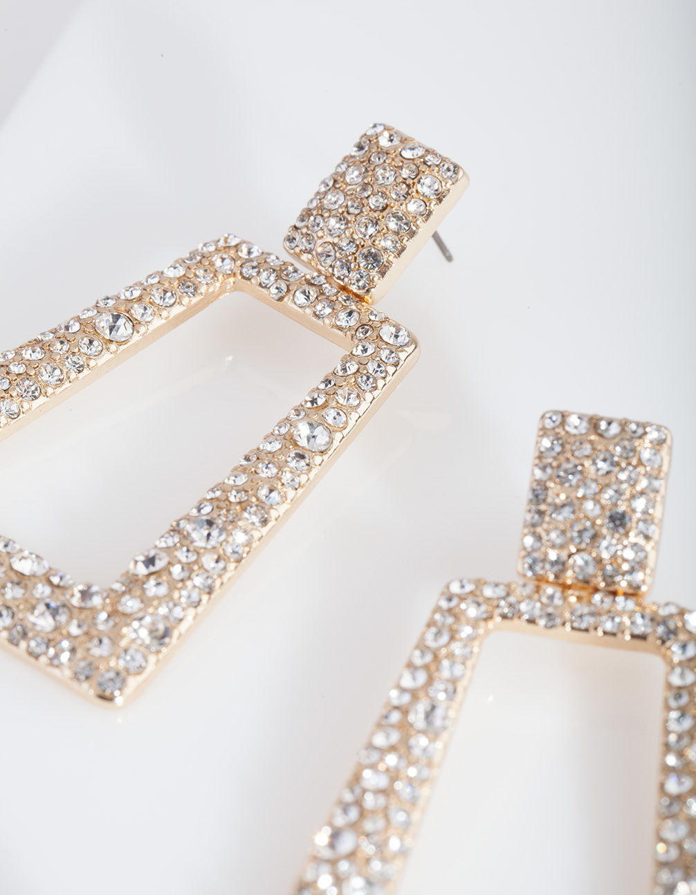 Gold Diamante Geometric Earrings