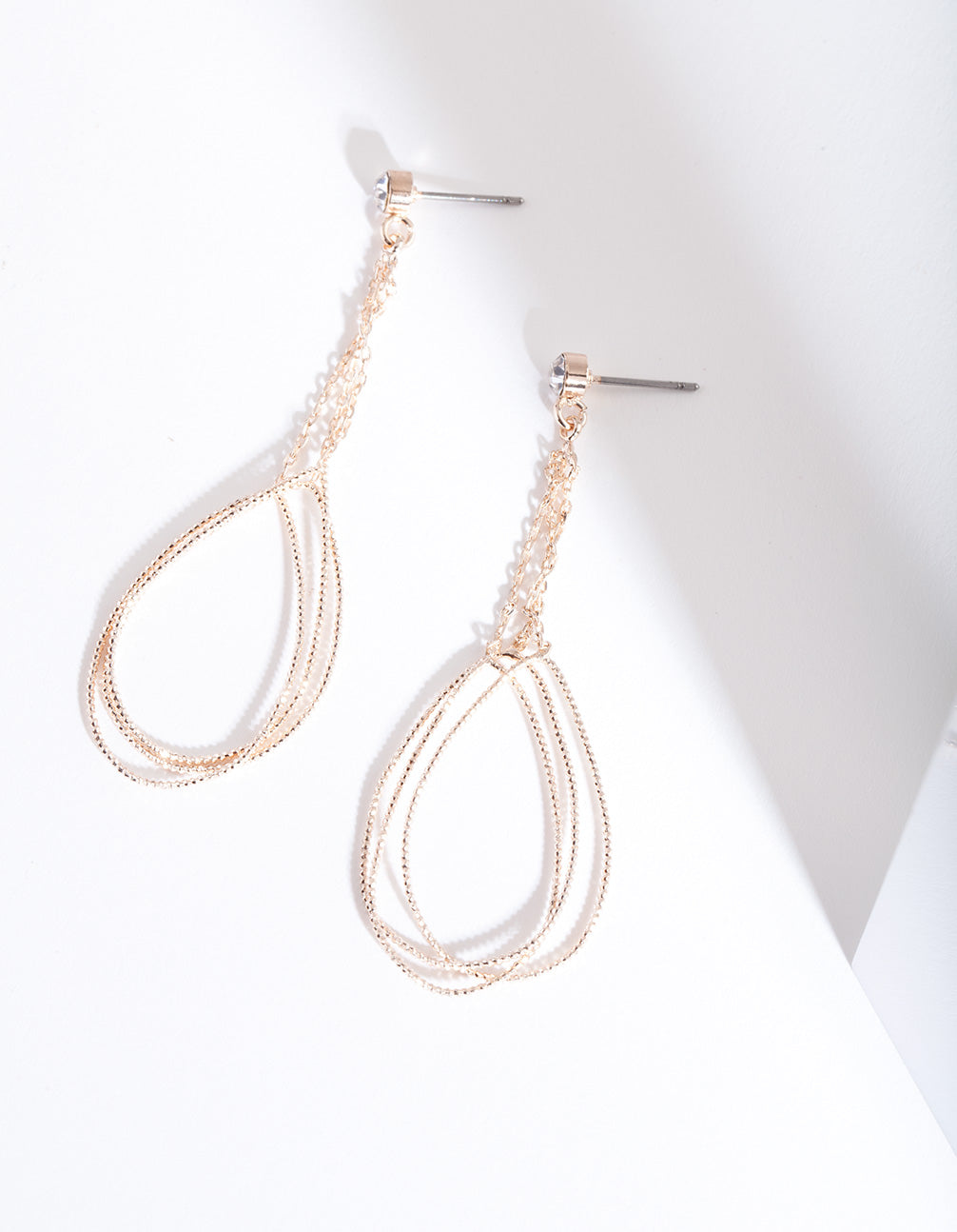 Rose Gold Multi Teardrop Earrings