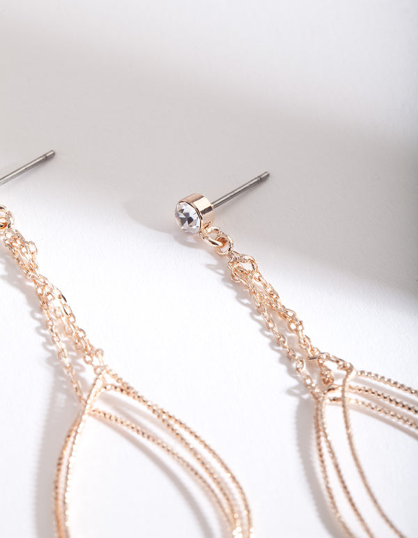 Rose Gold Multi Teardrop Earrings