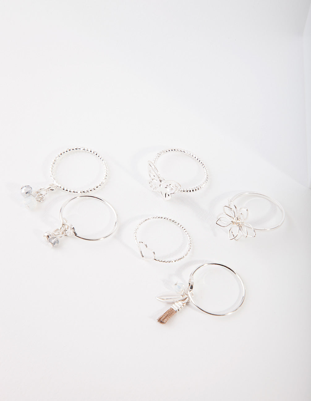 Silver Nature Motif Ring Pack