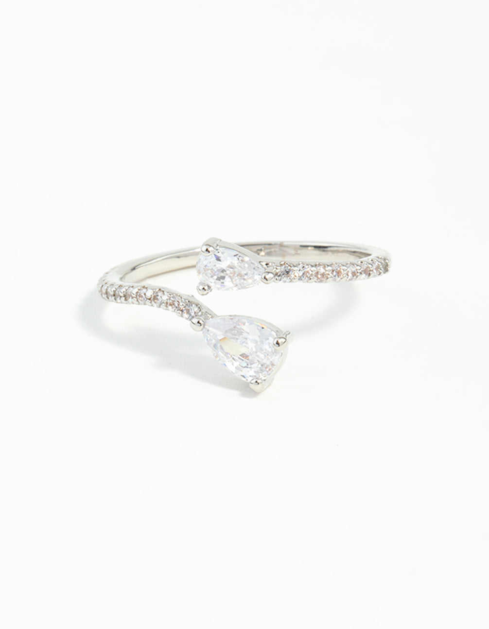 Silver Cubic Zirconia Open Ring