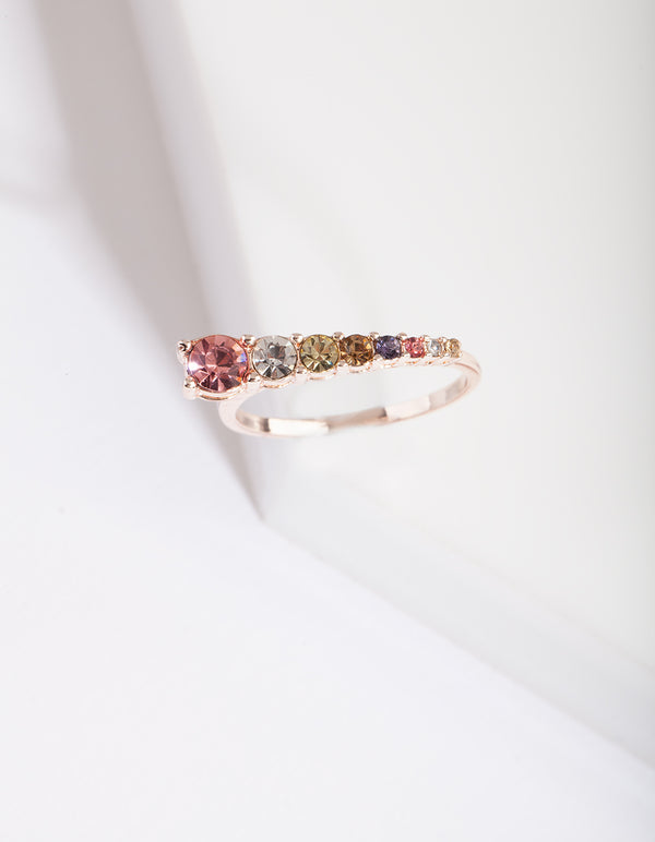 Rose Gold Pastel Rainbow Ring