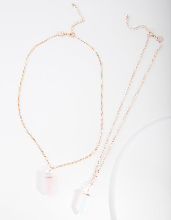 Mixed Metal Rose Gold Shard Necklace Gift Box