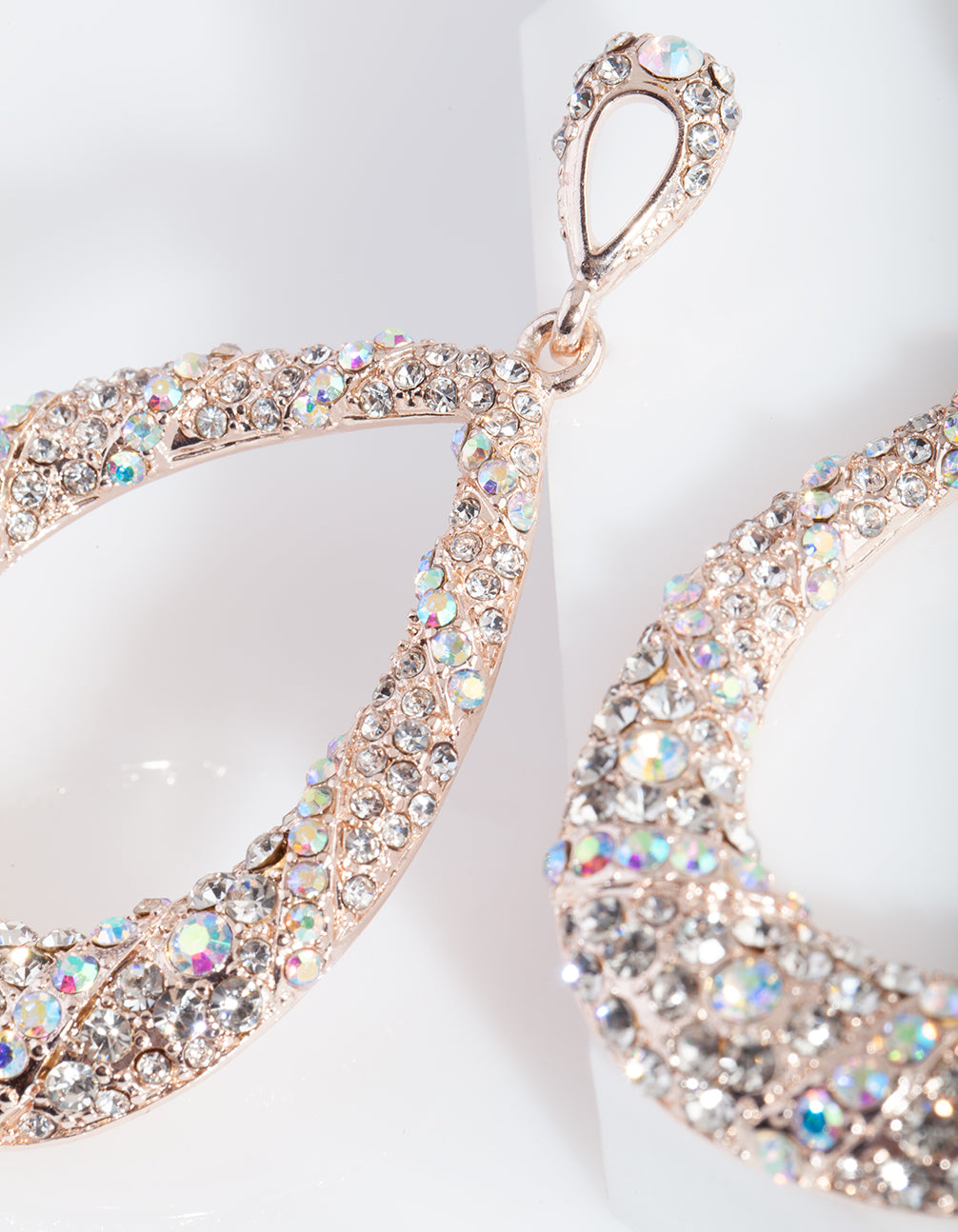 Rose Gold Statement Diamante Earrings