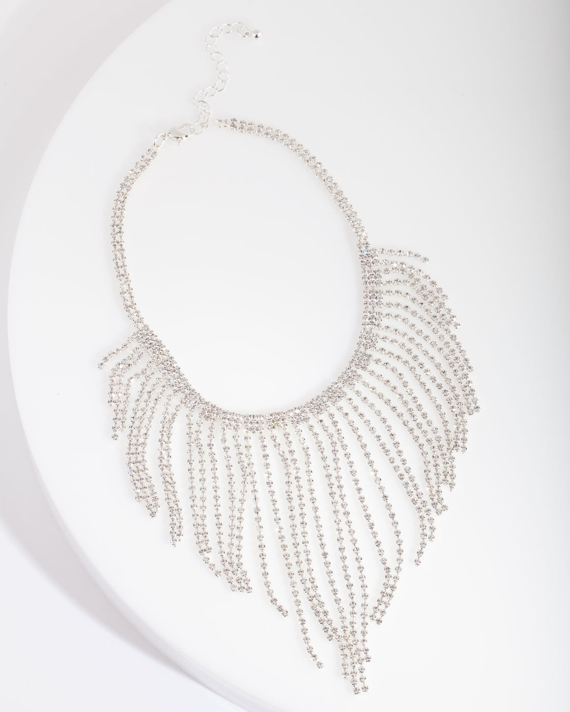 Silver Diamante Fringe Choker