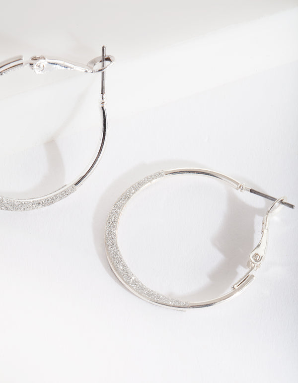 Silver Mini Flat Edge Hoop Earrings