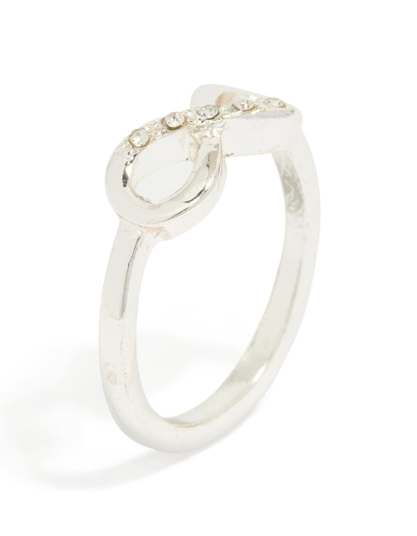 Silver Diamante Infinity Ring