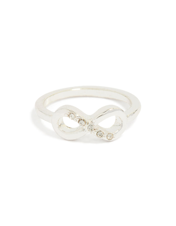 Silver Diamante Infinity Ring