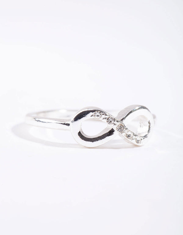 Silver Diamante Infinity Ring