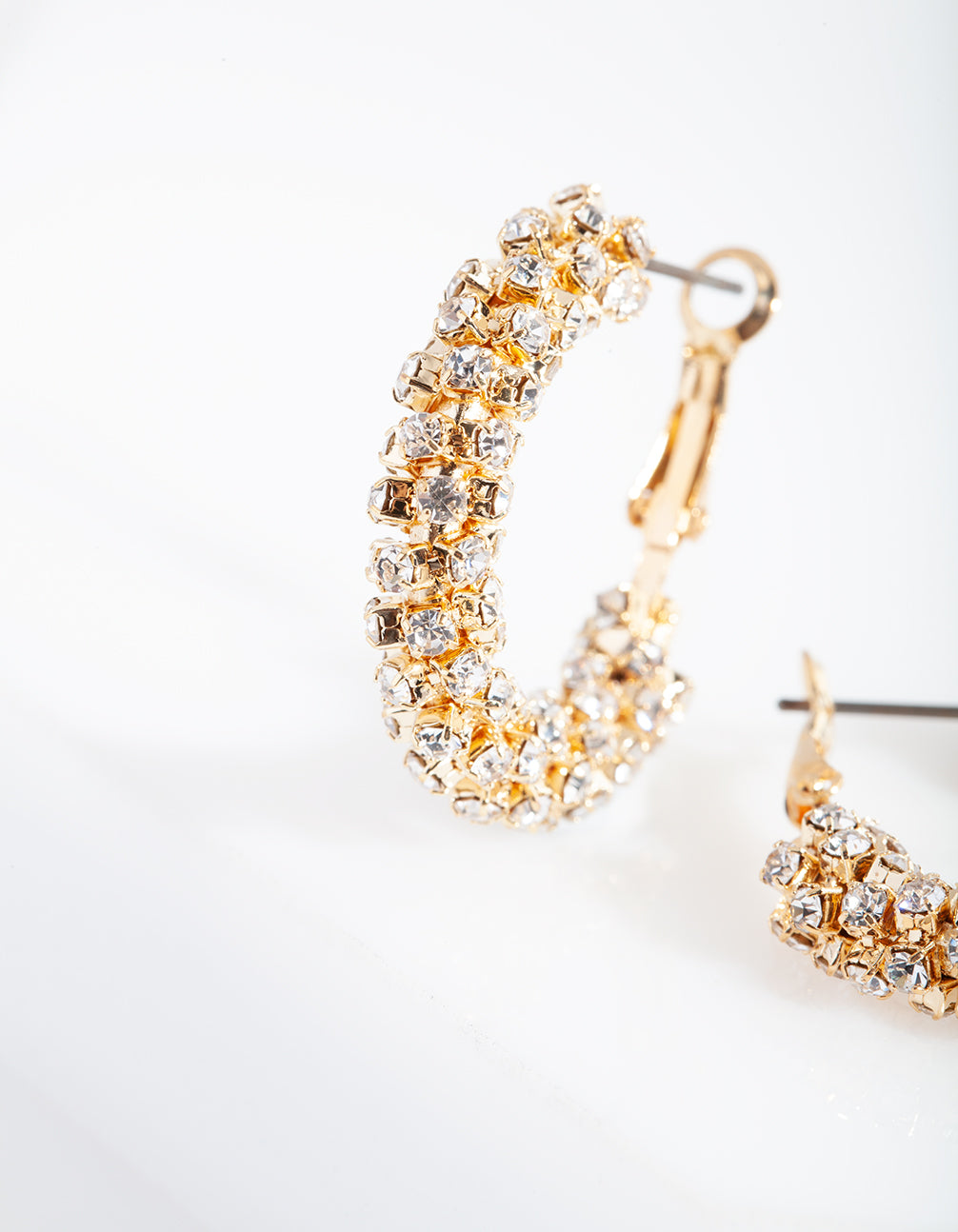 Gold Mini Diamante Hoop Earrings